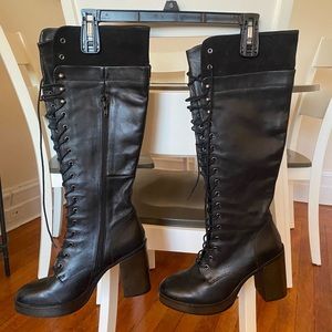 Steve Madden | Knee-High Heeled Combat Boots